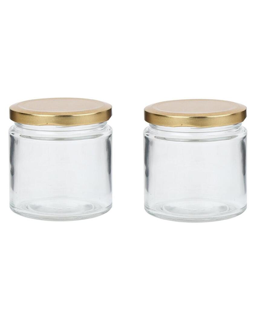 Stylish Clear Glass Cookie Jar for Kitchen Pantry Storage | 50 ML | 2 x 2 inches