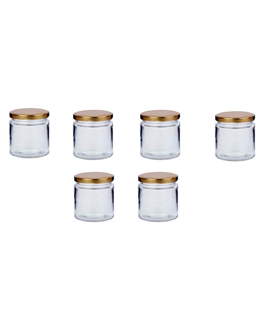 Stylish Clear Glass Cookie Jar for Kitchen Pantry Storage | 50 ML | 2 x 2 inches