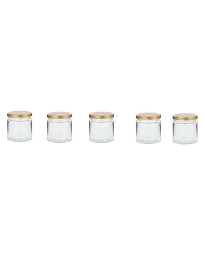 Stylish Clear Glass Cookie Jar for Kitchen Pantry Storage | 50 ML | 2 x 2 inches