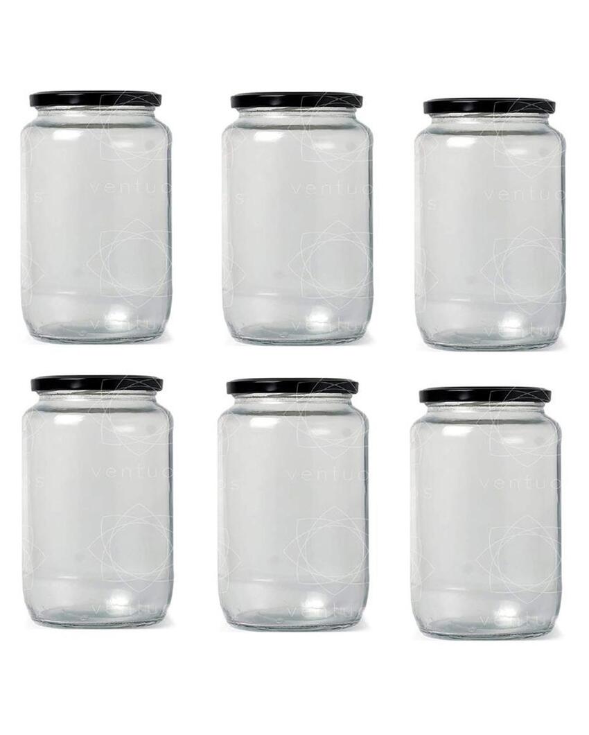 Versatile Clear Glass Cookie Jar for Kitchen and Home Essentials | 1000 ML | 4 x 8 inches