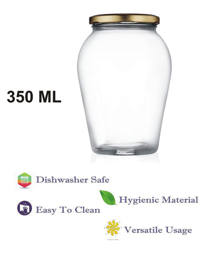 Compact Clear Glass Cookie Jar for Kitchen and Home Organization | 350 ML | 4 x 4 inches