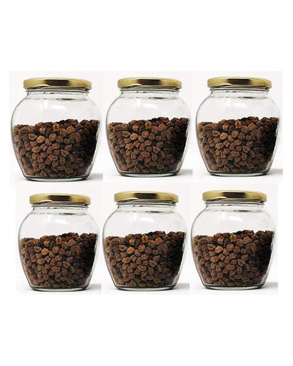 Compact Clear Glass Cookie Jar for Kitchen and Home Organization | 350 ML | 4 x 4 inches