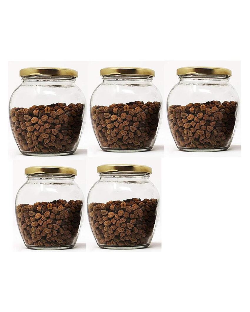 Compact Clear Glass Cookie Jar for Kitchen and Home Organization | 350 ML | 4 x 4 inches