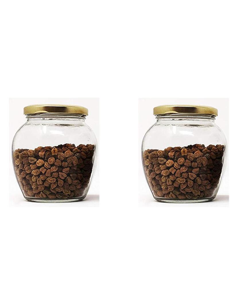 Compact Clear Glass Cookie Jar for Kitchen and Home Organization | 350 ML | 4 x 4 inches