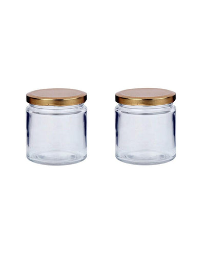 Clear Elegant Glass Cookie Jar for Kitchen Essentials | 100 ML | 3 x 3 inches