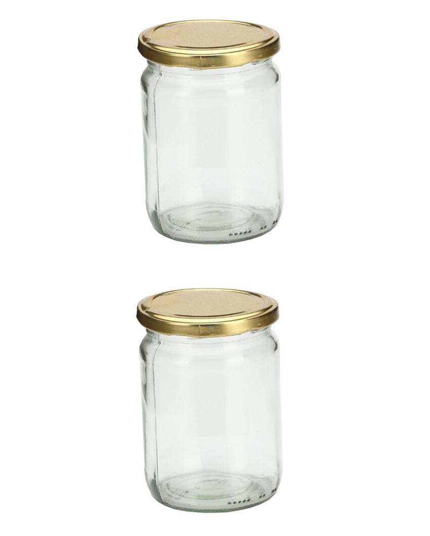 Stylish Clear Glass Cookie Jar for Kitchen Storage Needs | 500 ML | 4 x 5 inches