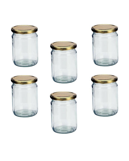 Stylish Clear Glass Cookie Jar for Kitchen Storage Needs | 500 ML | 4 x 5 inches