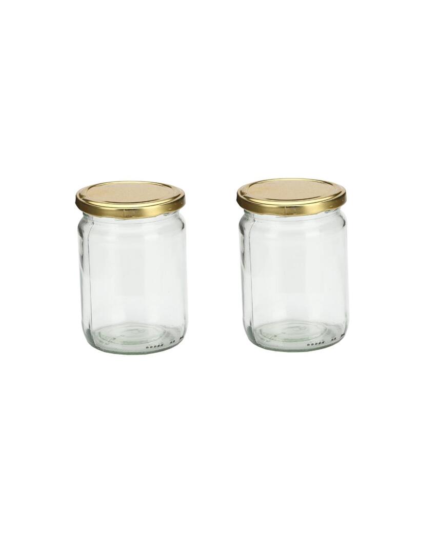 Stylish Clear Glass Cookie Jar for Kitchen Storage Needs | 500 ML | 4 x 5 inches