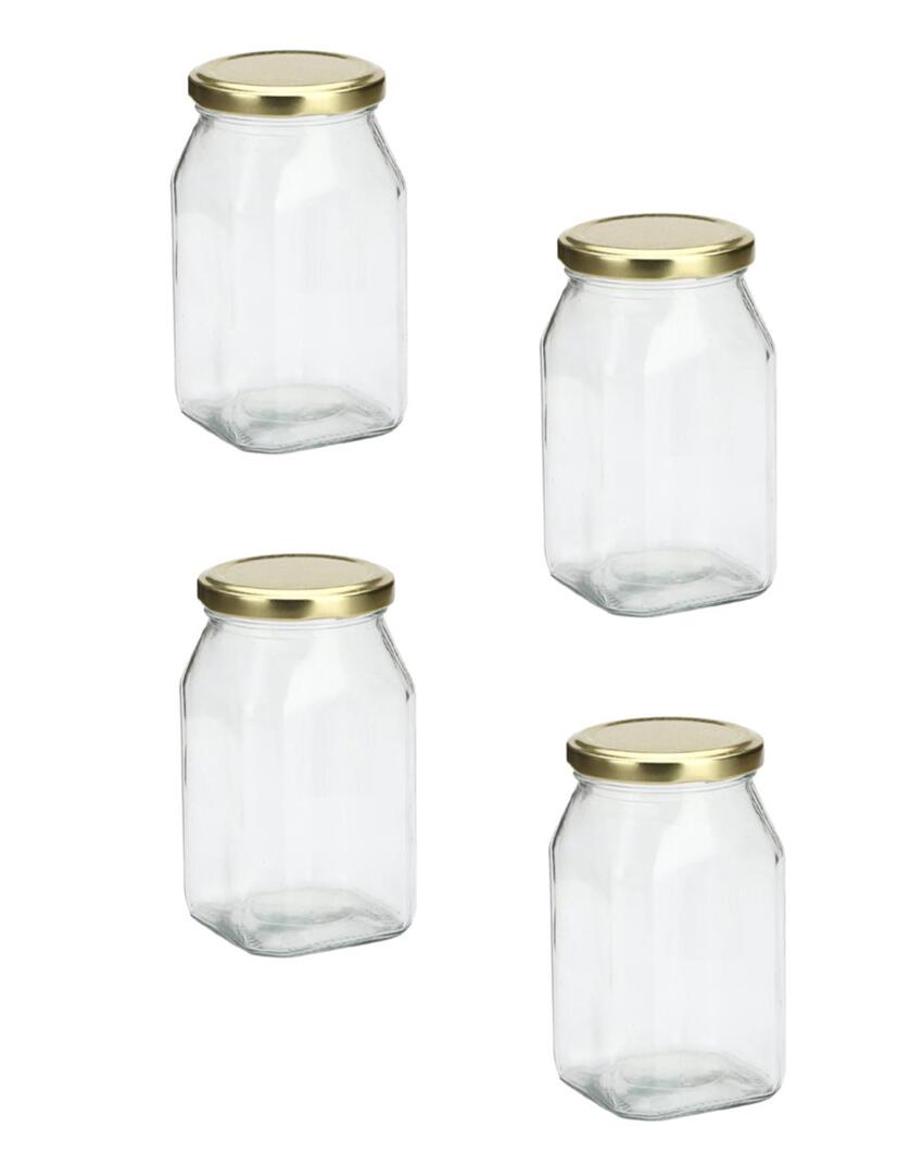 Sleek Clear Glass Cookie Jar for Pantry Organization | 200 ML | 3 x 4 inches