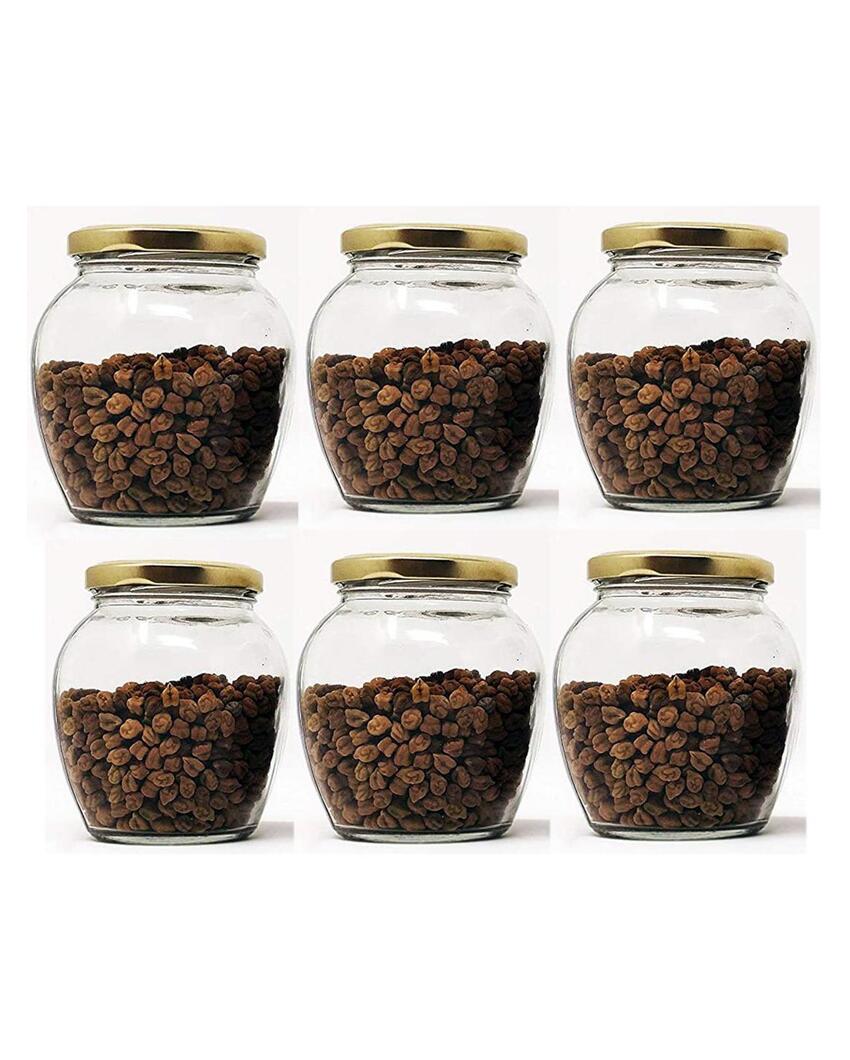 Compact Clear Glass Cookie Jar for Kitchen Storage | 350 ML | 4 x 4 inches