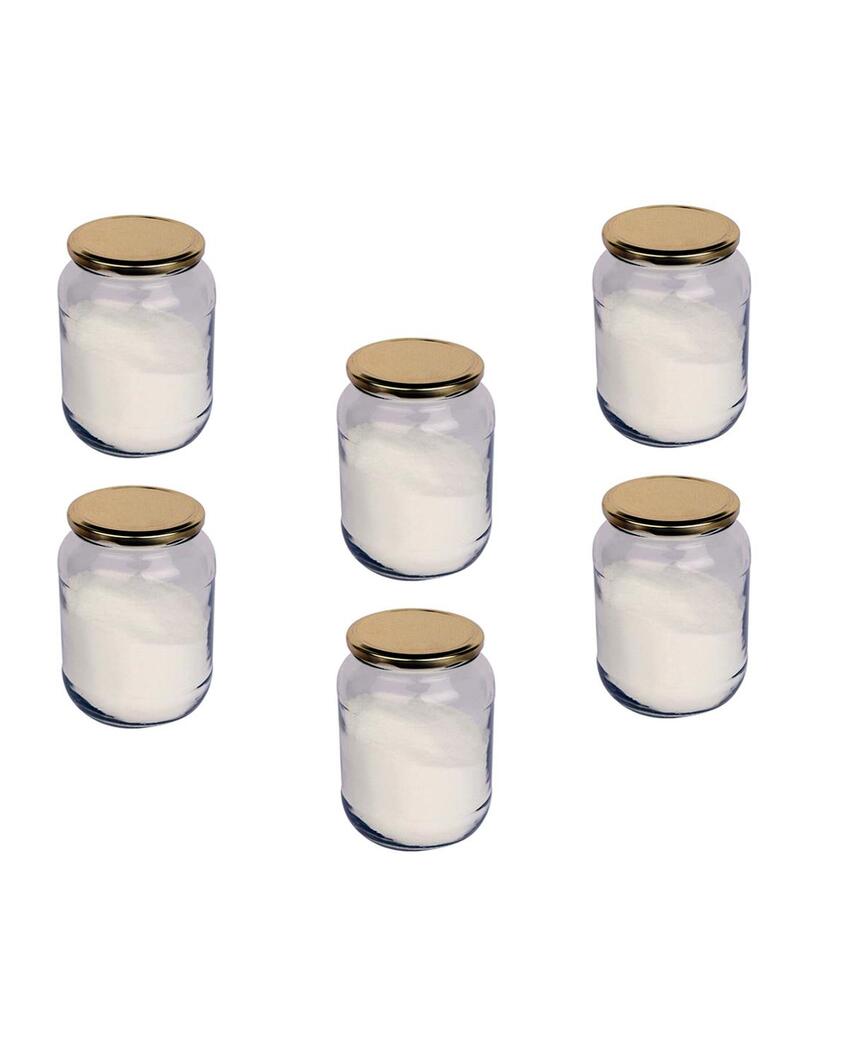 Clear Stylish Glass Cookie Jar for Kitchen and Home Storage | 500 ML | 4 x 5 inches