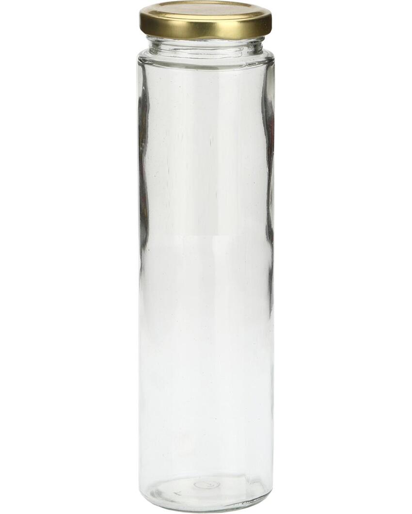 Tall Clear Glass Cookie Jar for Kitchen Pantry Organization | 350 ML | 3 x 8 inches