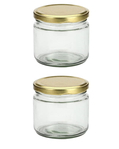 Compact Clear Glass Cookie Jar for Kitchen Essentials | 350 ML | 4 x 4 inches