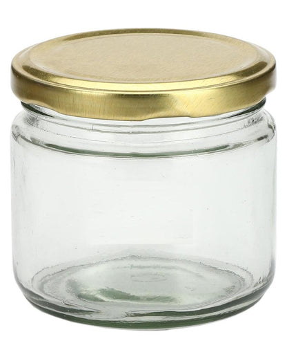 Compact Clear Glass Cookie Jar for Kitchen Essentials | 350 ML | 4 x 4 inches