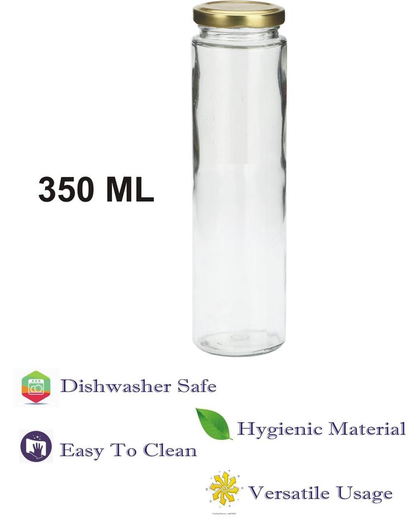 Stylish Clear Glass Cookie Jar for Home and Kitchen | 350 ML | 3 x 8 inches