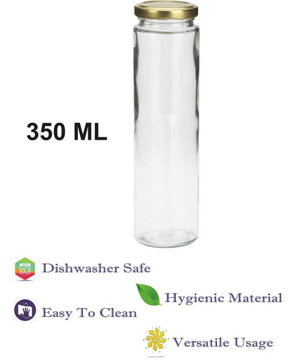 Tall Clear Glass Cookie Jar for Kitchen Storage Solutions | 350 ML | 3 x 8 inches