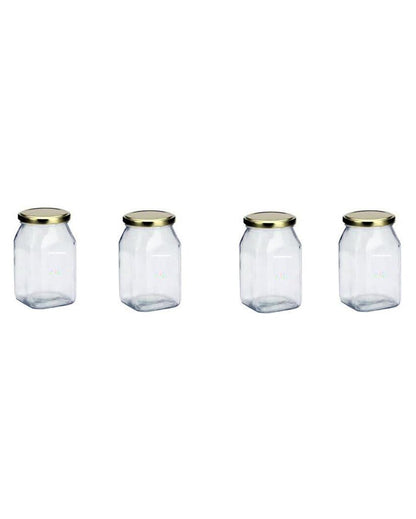 Clear Versatile Glass Cookie Jar for Kitchen and Home | 400 ML | 3 x 5 inches