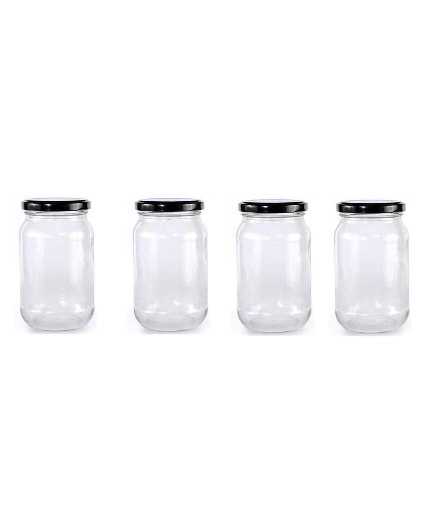 Large Clear Glass Cookie Jar for Home Pantry Organization | 500 ML | 4 x 5 inches