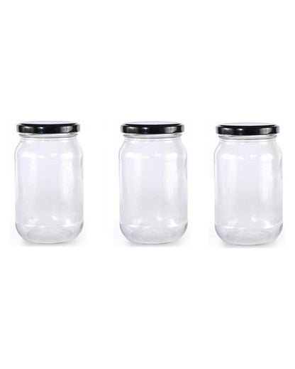 Large Clear Glass Cookie Jar for Home Pantry Organization | 500 ML | 4 x 5 inches