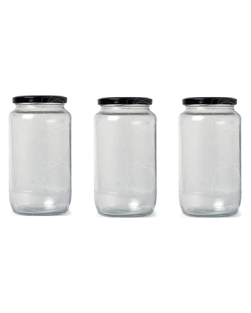 Clear Stylish Glass Cookie Jar for Efficient Kitchen Use | 500 ML | 4 x 5 inches