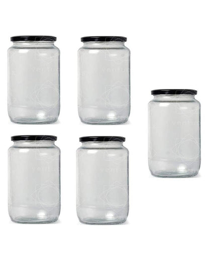 Clear Stylish Glass Cookie Jar for Efficient Kitchen Use | 500 ML | 4 x 5 inches