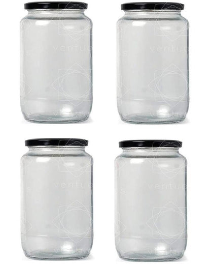 Clear Stylish Glass Cookie Jar for Efficient Kitchen Use | 500 ML | 4 x 5 inches