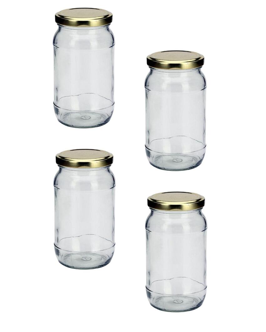 Clear Glass Cookie Jar for Kitchen Essentials | 400 ML | 3 x 6 inches