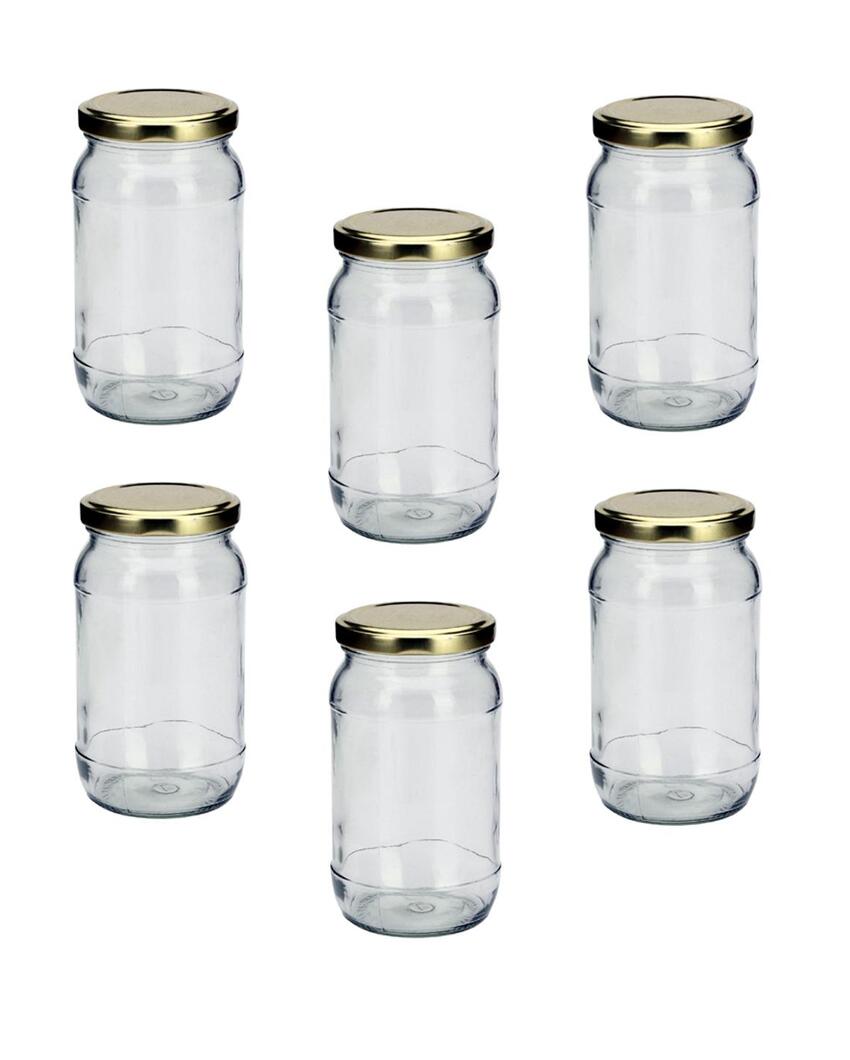 Clear Glass Cookie Jar for Kitchen Essentials | 400 ML | 3 x 6 inches