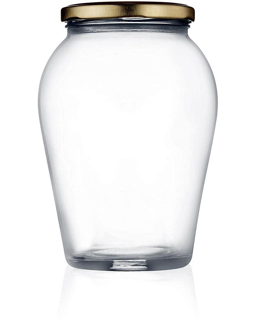 Large Clear Glass Cookie Jar for Efficient Kitchen Storage | 500 ML | 4 x 5 inches