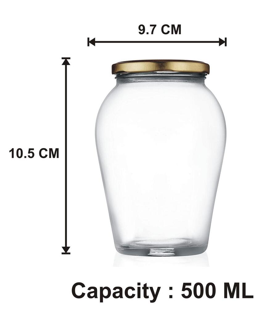 Large Clear Glass Cookie Jar for Efficient Kitchen Storage | 500 ML | 4 x 5 inches