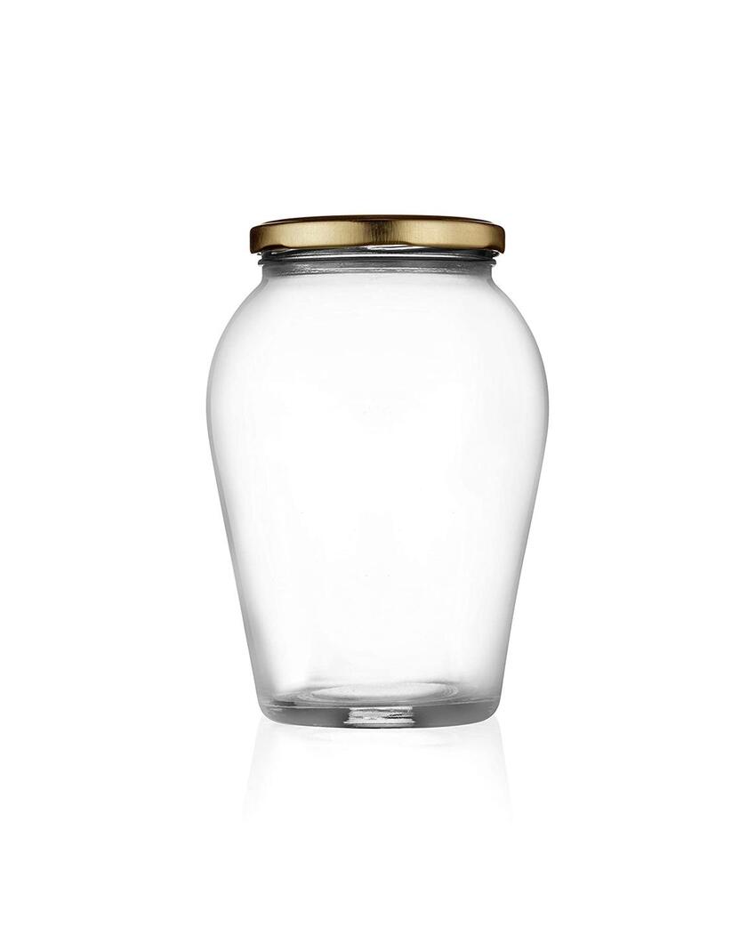 Large Clear Glass Cookie Jar for Efficient Kitchen Storage | 500 ML | 4 x 5 inches