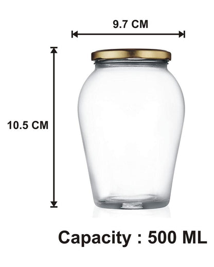 Large Clear Glass Cookie Jar for Efficient Kitchen Storage | 500 ML | 4 x 5 inches