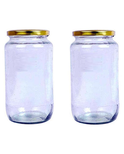 Stylish Clear Glass Cookie Jar for Kitchen and Home Storage | 500 ML | 4 x 5 inches