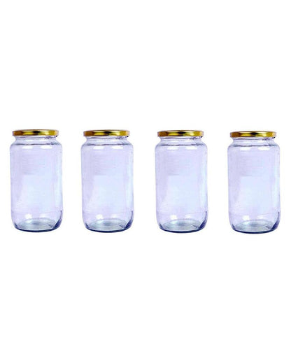 Stylish Clear Glass Cookie Jar for Kitchen and Home Storage | 500 ML | 4 x 5 inches