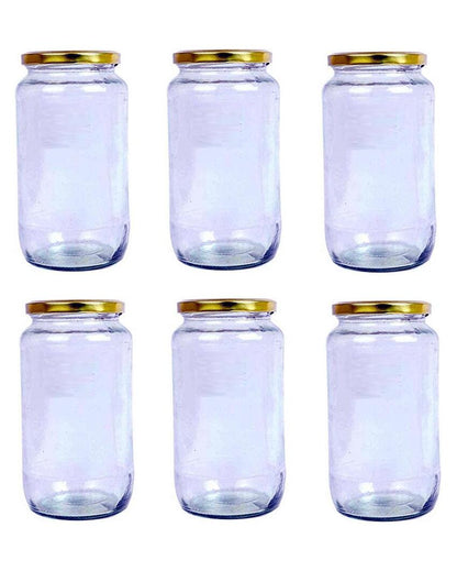 Stylish Clear Glass Cookie Jar for Kitchen and Home Storage | 500 ML | 4 x 5 inches