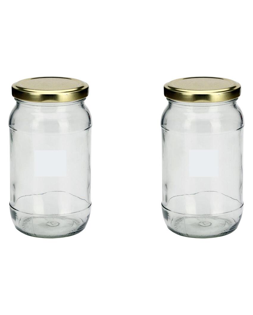 Sleek Clear Glass Cookie Jar for Kitchen and Home Storage | 400 ML | 3 x 6 inches