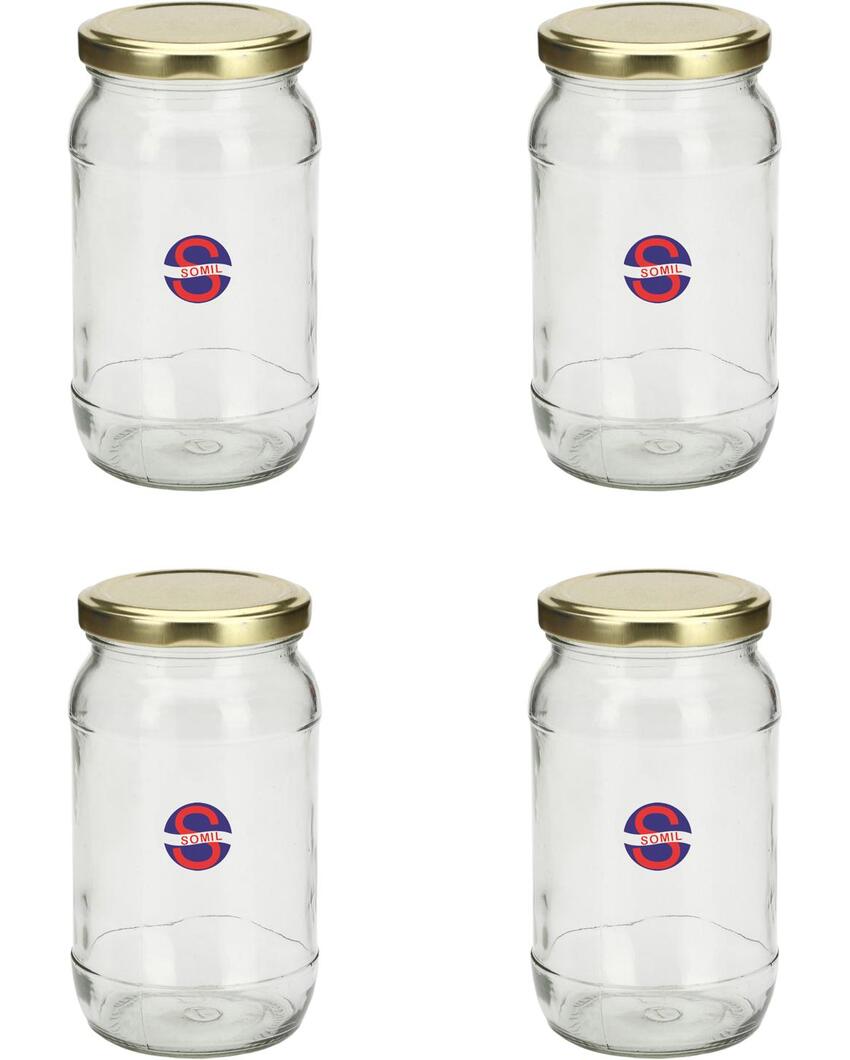 Sleek Clear Glass Cookie Jar for Kitchen and Home Storage | 400 ML | 3 x 6 inches