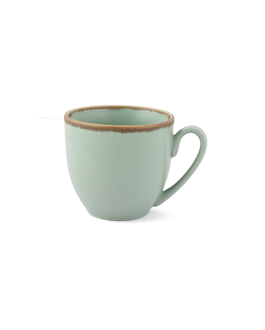 Crackled Matt Finish Porcelain Cups & Saucers | Set Of 12