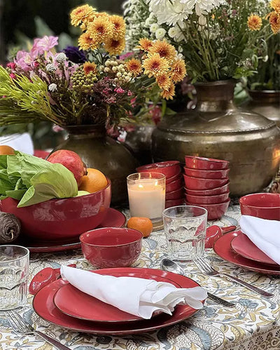 Crimson Rose Porcelain Dinner Set