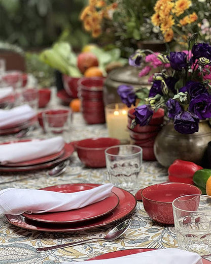Crimson Rose Porcelain Dinner Set
