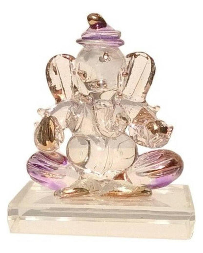 Ganesha Crystal Glass Showpiece | 2 x 1 x 3 inches