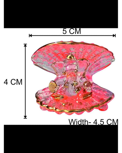 Elegant Ganesha in Seashell Crystal Glass Showpiece | 2 x 2 inches