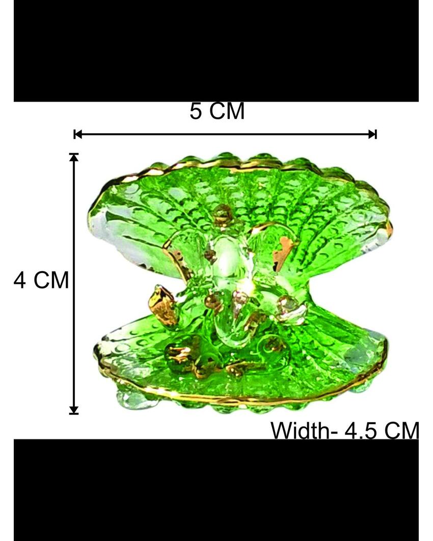 Graceful Ganesha in Seashell Crystal Glass Showpiece | 2 x 2 inches