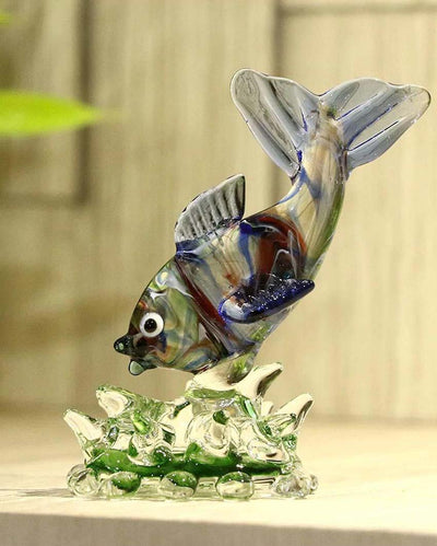 Artistic Fish Crystal Glass Showpiece | 3 x 2 x 4 inches