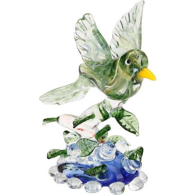 Bird Ready to Fly Crystal Glass Showpiece | 4 x 3 inches