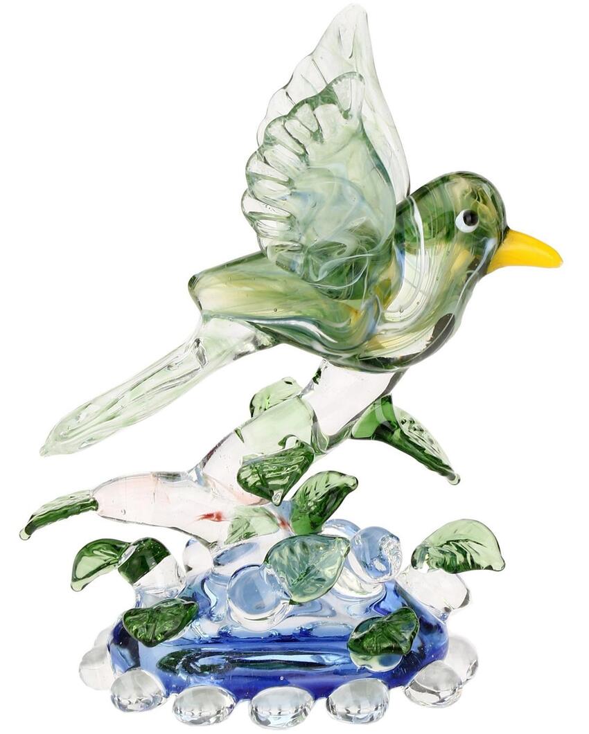 Bird Ready to Fly Crystal Glass Showpiece | 4 x 3 inches