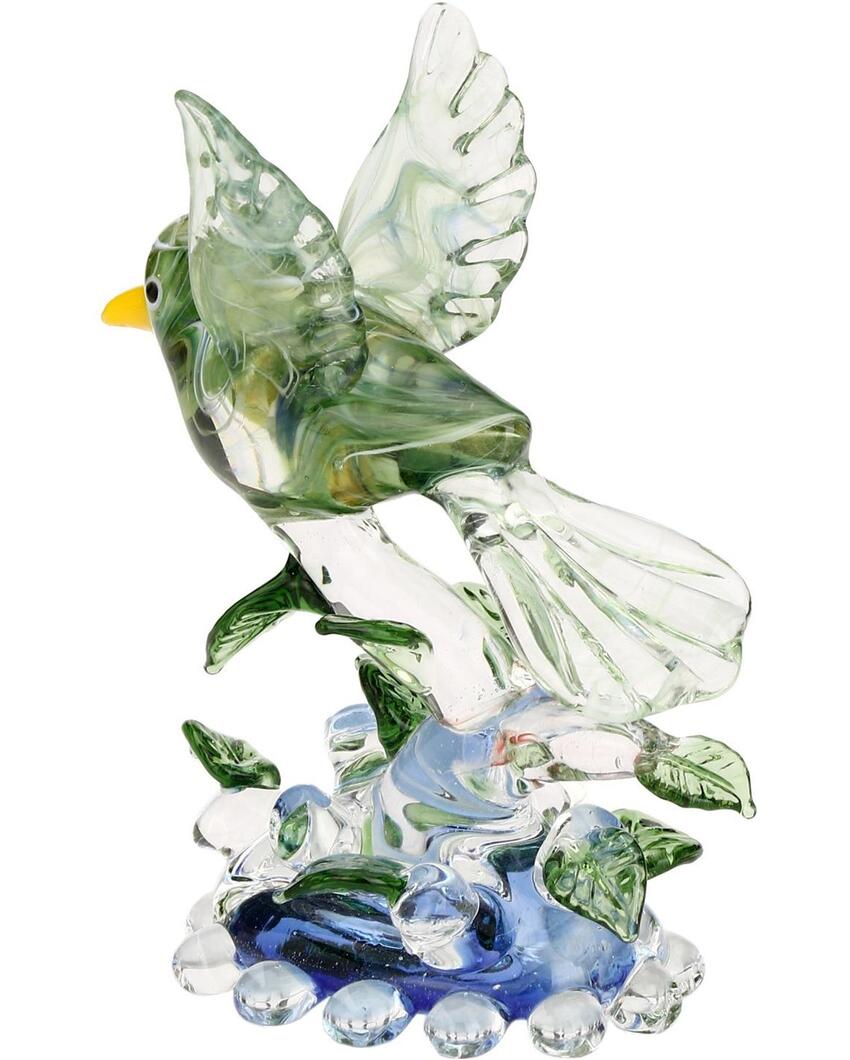 Bird Ready to Fly Crystal Glass Showpiece | 4 x 3 inches