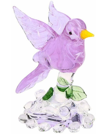 Bird on Tree Crystal Glass Showpiece | 4 x 3 inches