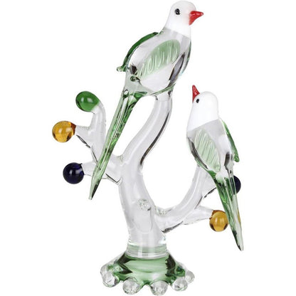 Love Making Birds Pair Crystal Glass Showpiece | 4 x 2 x 7 inches