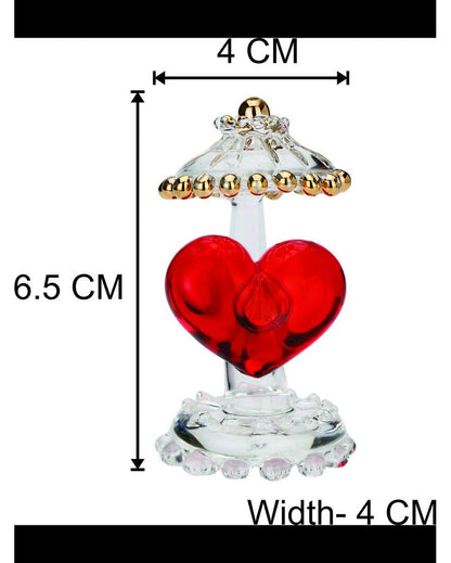 Heart Couple in Ciborium Crystal Glass Showpiece | 2 x 3 inches